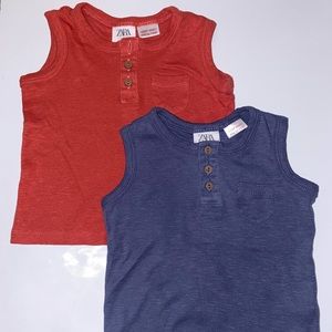 (2)  6-9m Zara Boys Tees